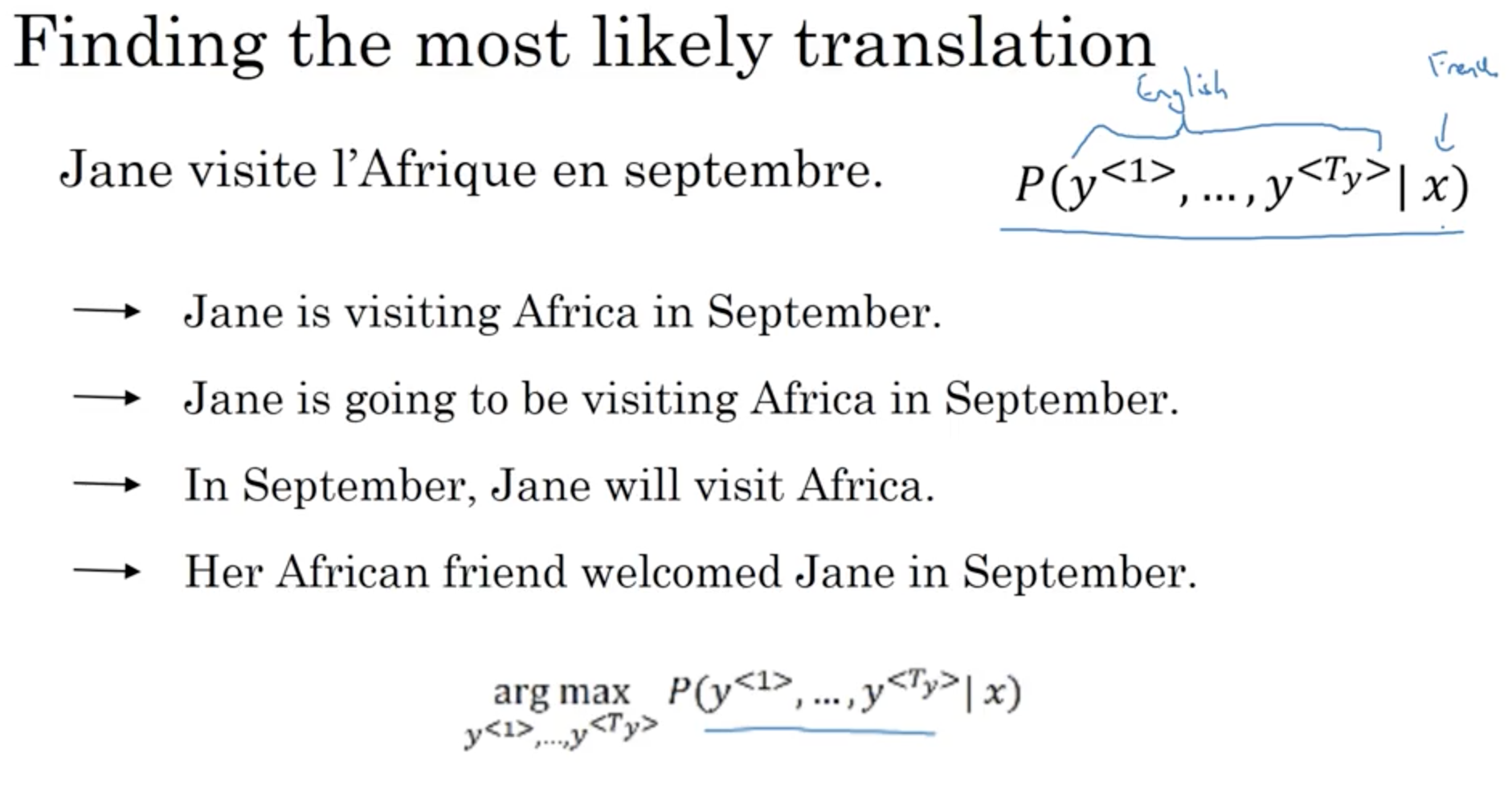 Most likely translation
